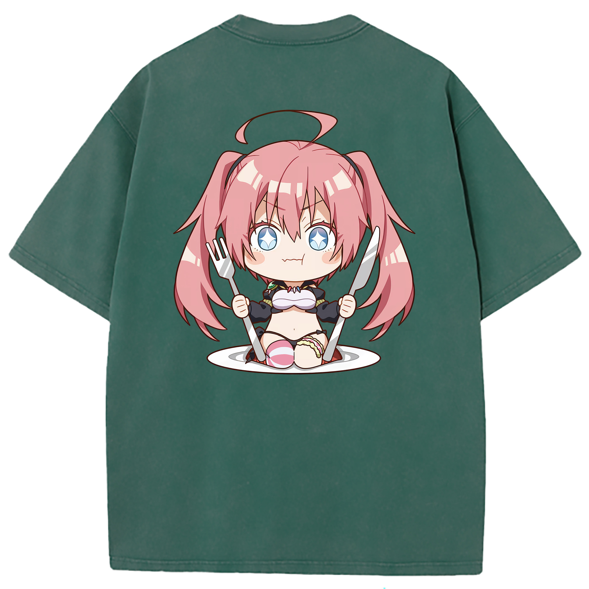 （画像用） 転スラ Regarding Reincarnated to Slime 綿100% ヴィンテージ風 半袖Tシャツ（背面プリント）